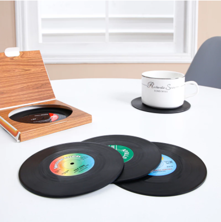 Vinyl Record Coasters (6 Pieces)