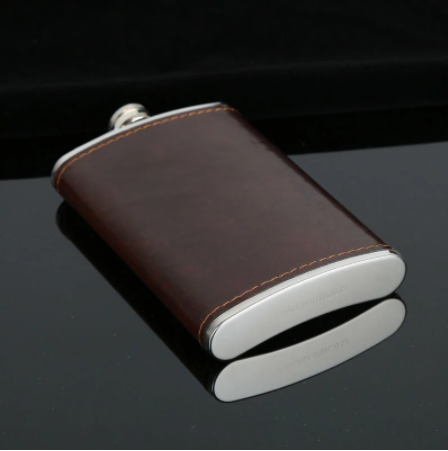 Stainless Steel Leather Hip Flask