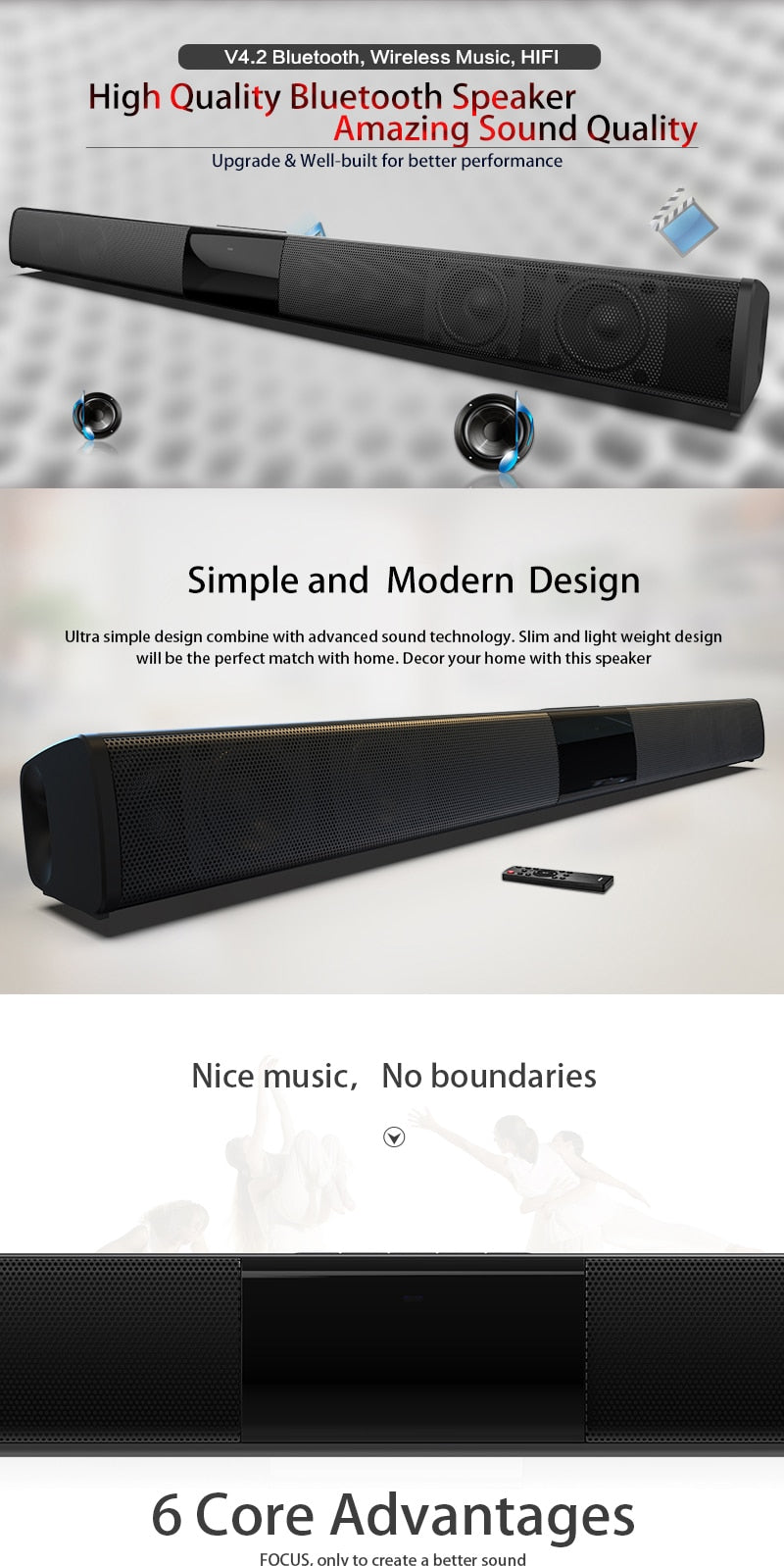 Wireless Speaker 20 W Soundbar