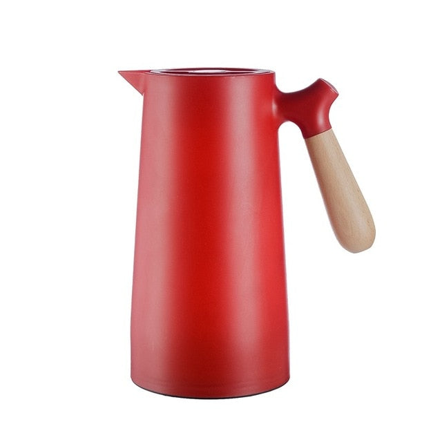 Modern Insulated Carafe with Wooden Handle (1 litre)