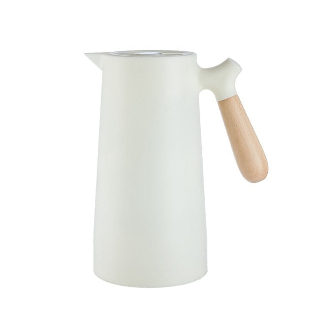 Modern Insulated Carafe with Wooden Handle (1 litre)