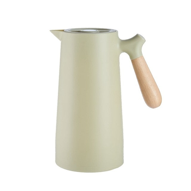 Modern Insulated Carafe with Wooden Handle (1 litre)