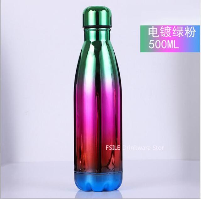 Patterned Stainless Steel Water Bottle (500 ml, 1,000 ml)