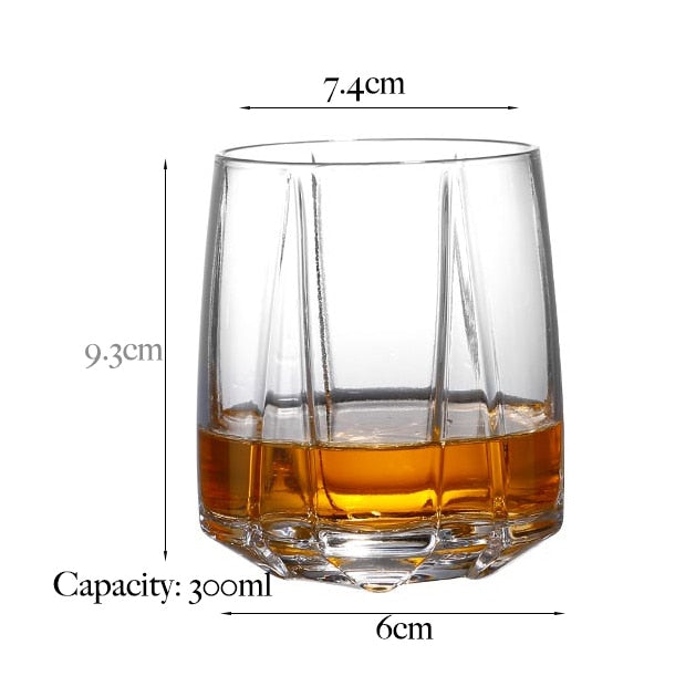 Glass Tumbler for Whiskey, Scotch, Bourbon or Rum