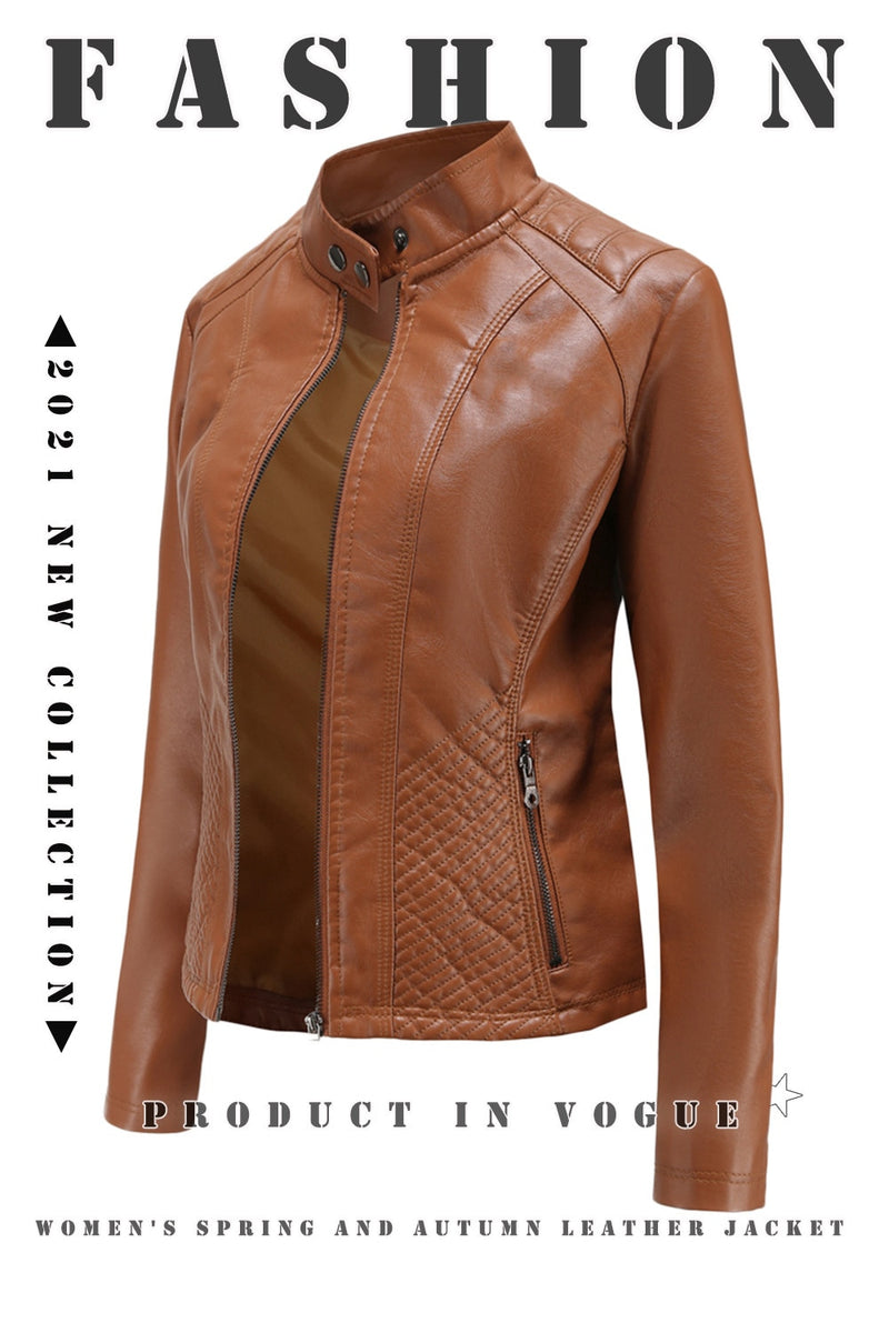 Zippered Leather Jacket