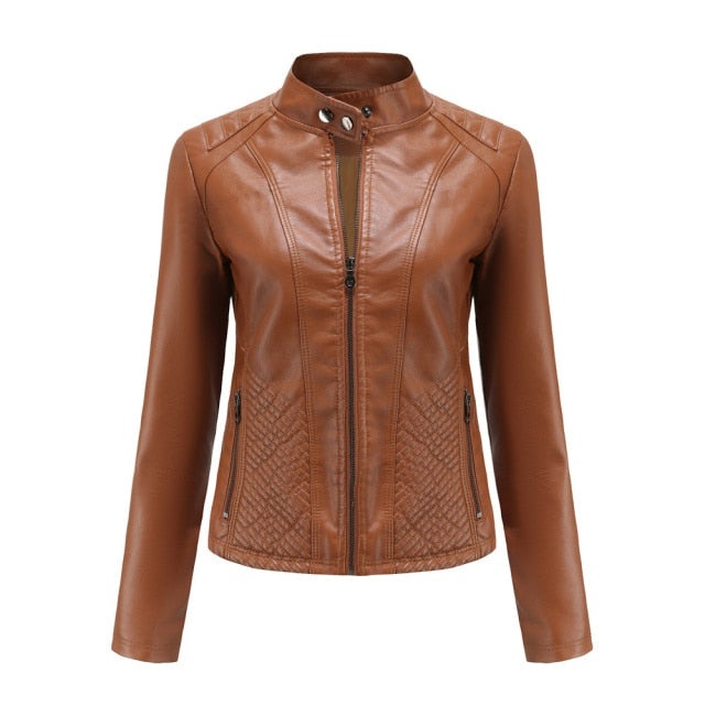 Zippered Leather Jacket