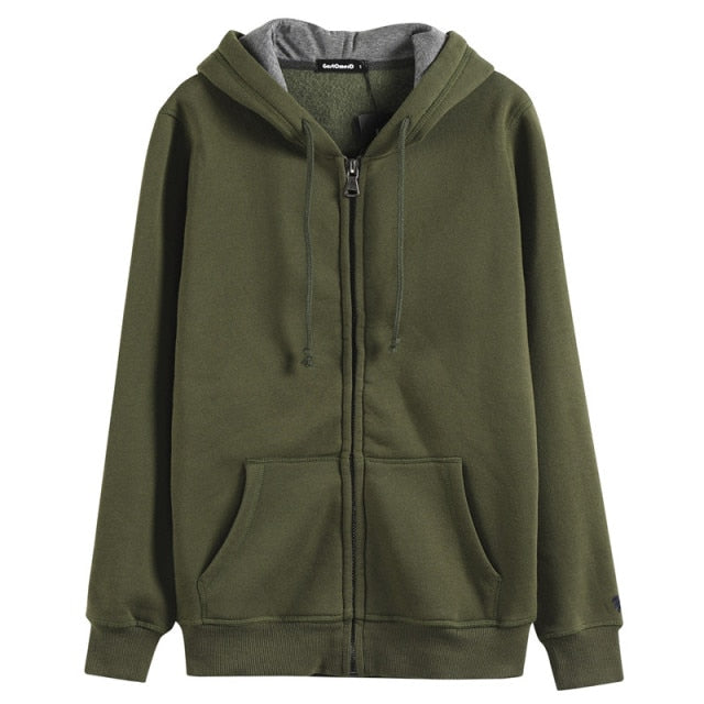 Cotton Solid Color Sweatshirt Zip-Up or Pullover