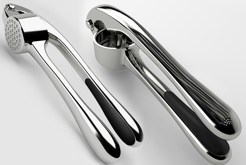 Sleek Stainless Steel Garlic and Ginger Press