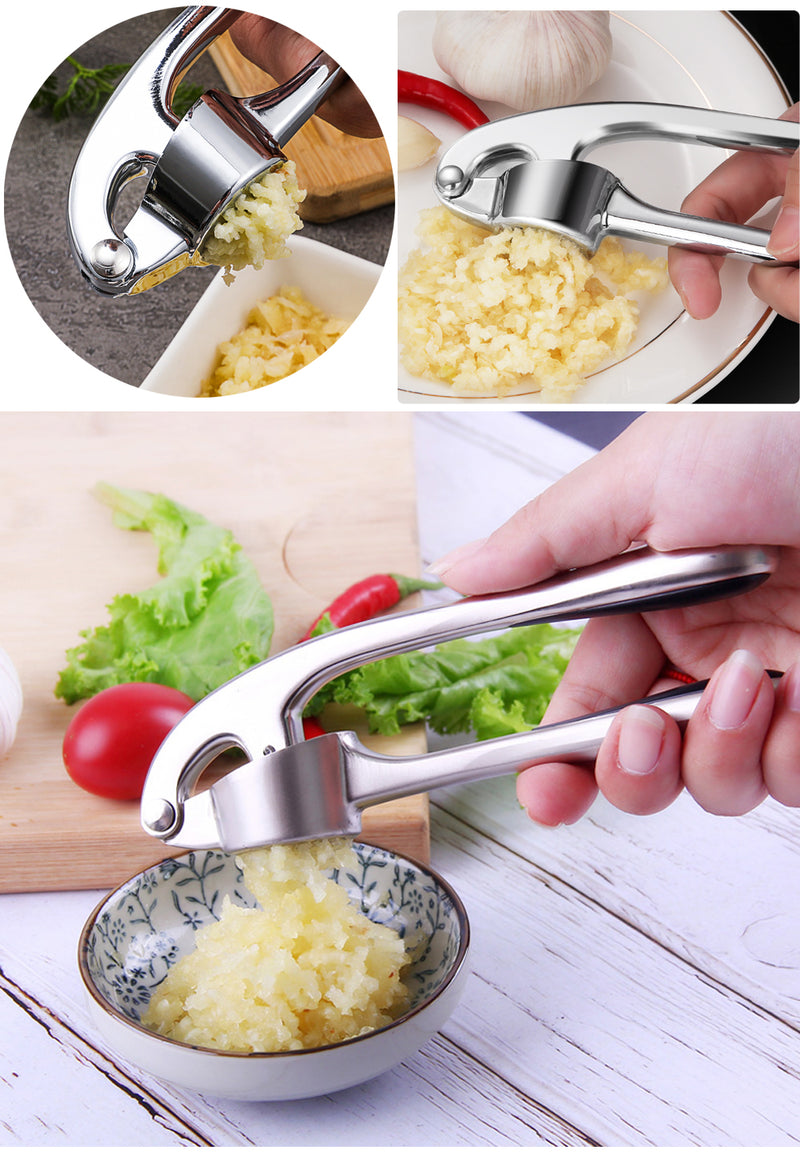 Sleek Stainless Steel Garlic and Ginger Press