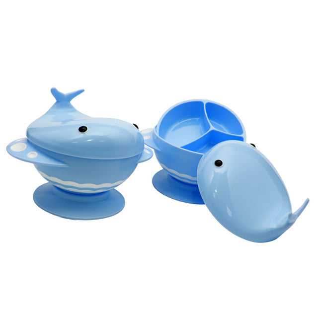 Kid’s Whale-Shaped Snack Bowl with No Spill Suction Base